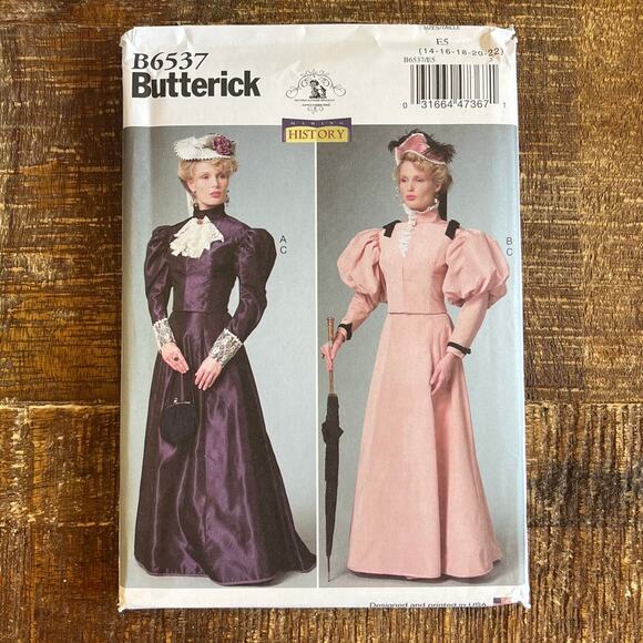 Butterick Sewing Pattern B6537 Gibson Girl Walking Suit Costume 14-22 UNCUT - Picture 1 of 3